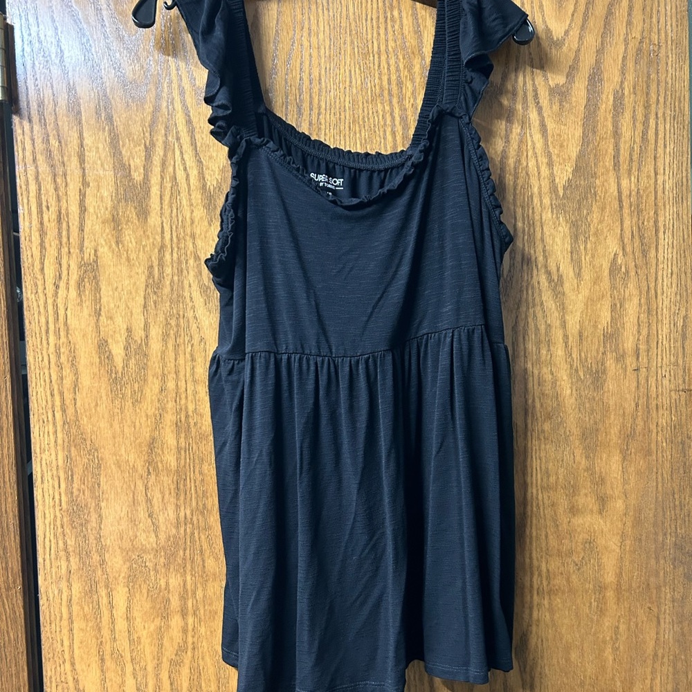 Torrid Black Ruffle Sleeve Tank Top